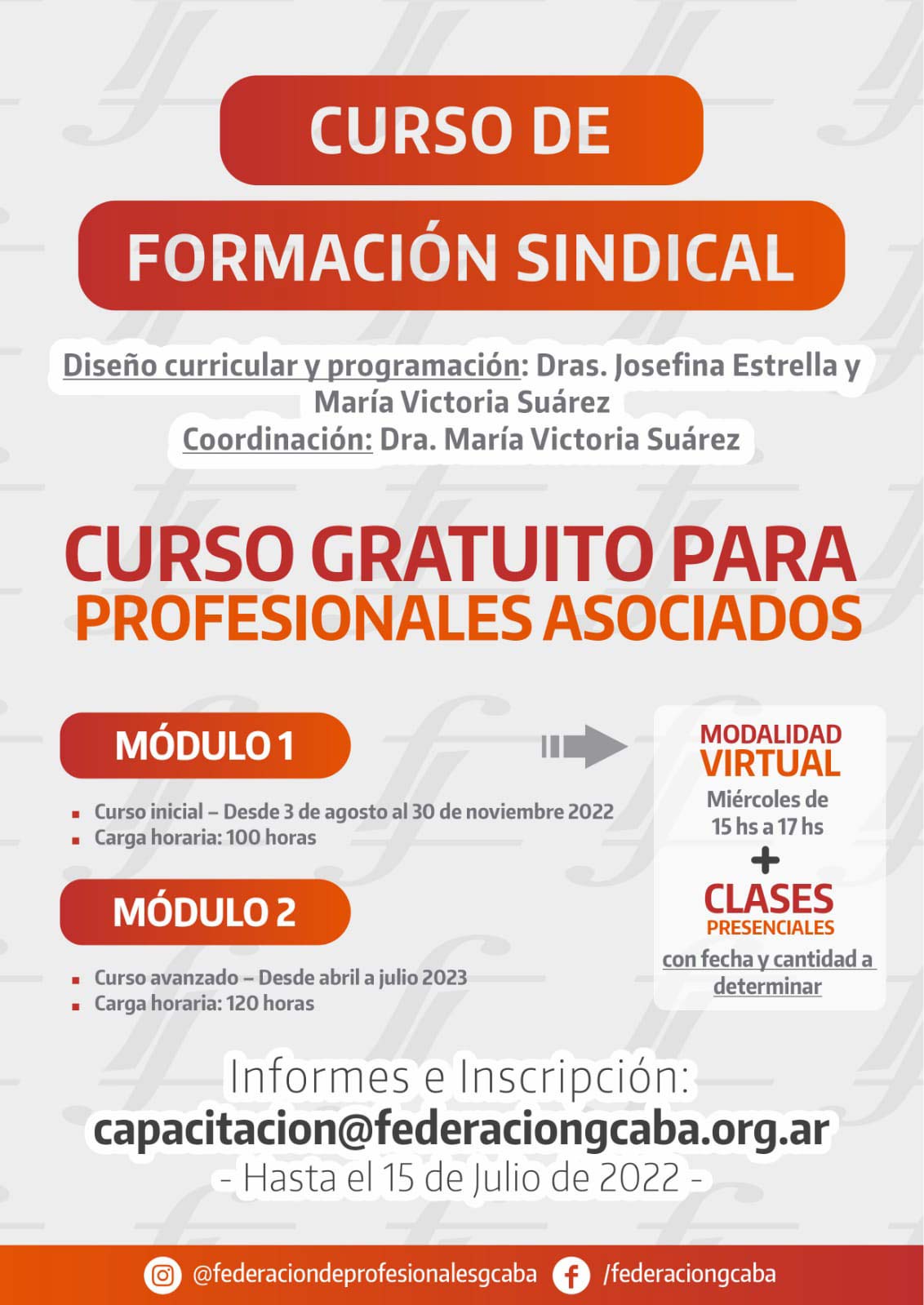 Flyer Curso de formación sindical 2022