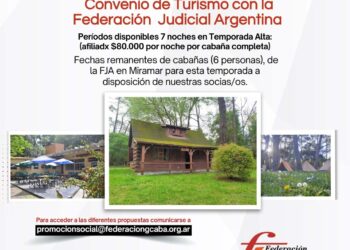 Novedades del Convenio de turismo con la Federación Judicial Argentina