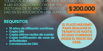 Beneficio para Afiliadas/os que se jubilan
